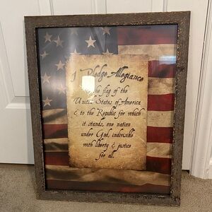Rustic American Flag Framed Wall Art